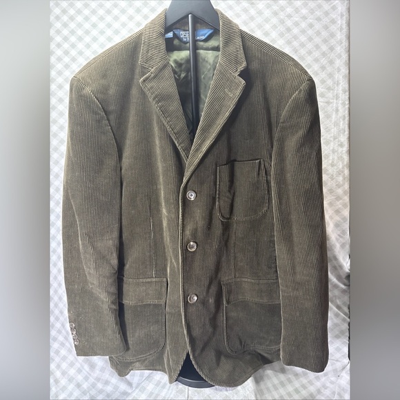 Vintage Polo Ralph Lauren Corduroy Large Sport Jacket Mens Brown Blazer - Picture 1 of 8